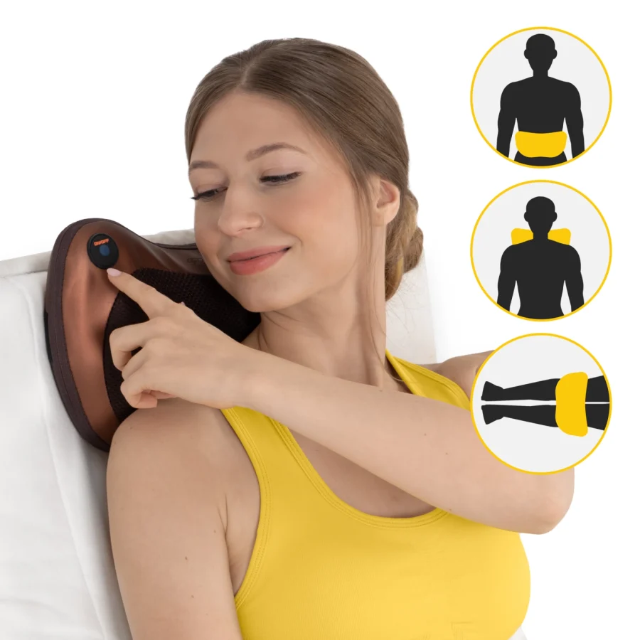 Shiatsu massasjepute PRO+ – med varme, brun – bilde 8 av 8