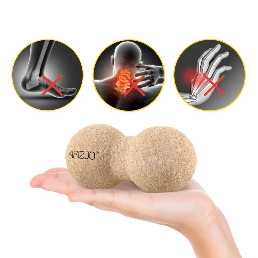 Dobbel massasjeball i naturkork – 13 × 6,5 cm – bilde 2 av 7