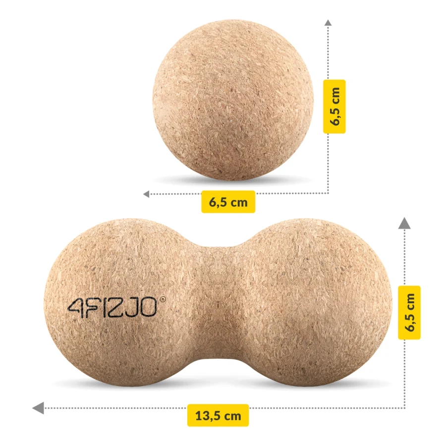 Dobbel massasjeball i naturkork – 13 × 6,5 cm – bilde 5 av 7