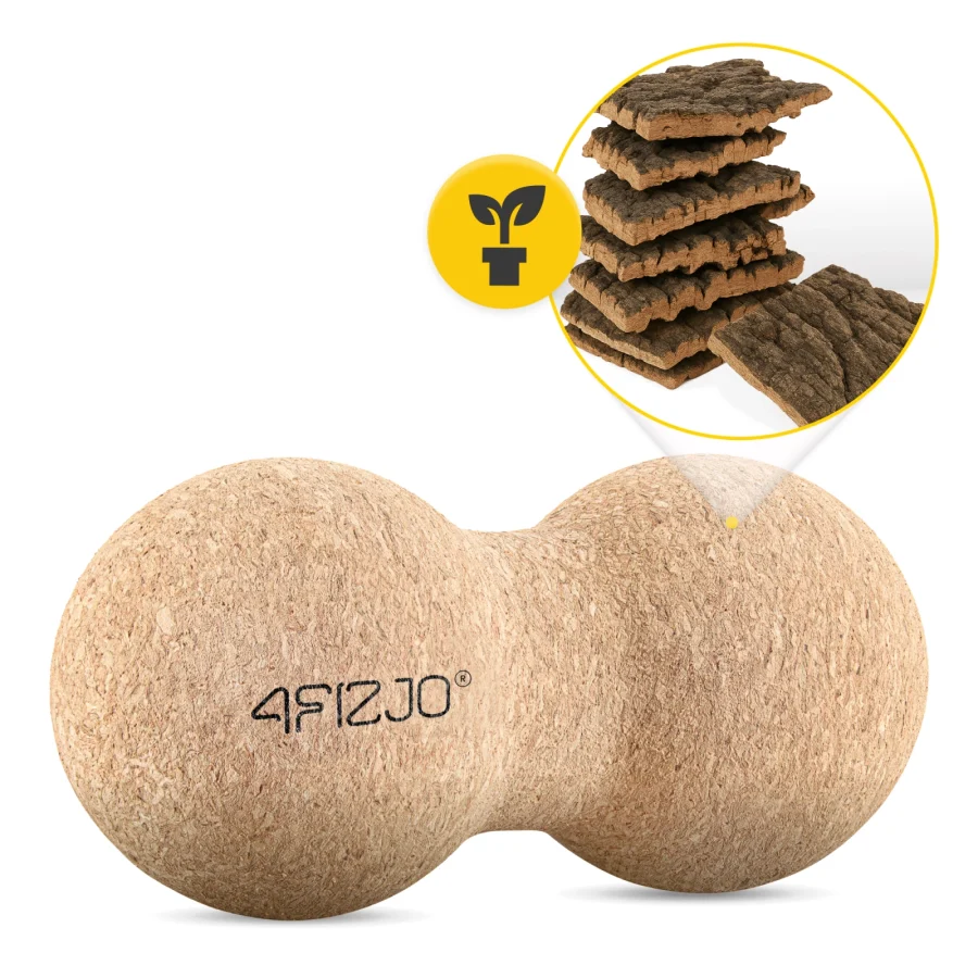 Dobbel massasjeball i naturkork – 13 × 6,5 cm – bilde 6 av 7