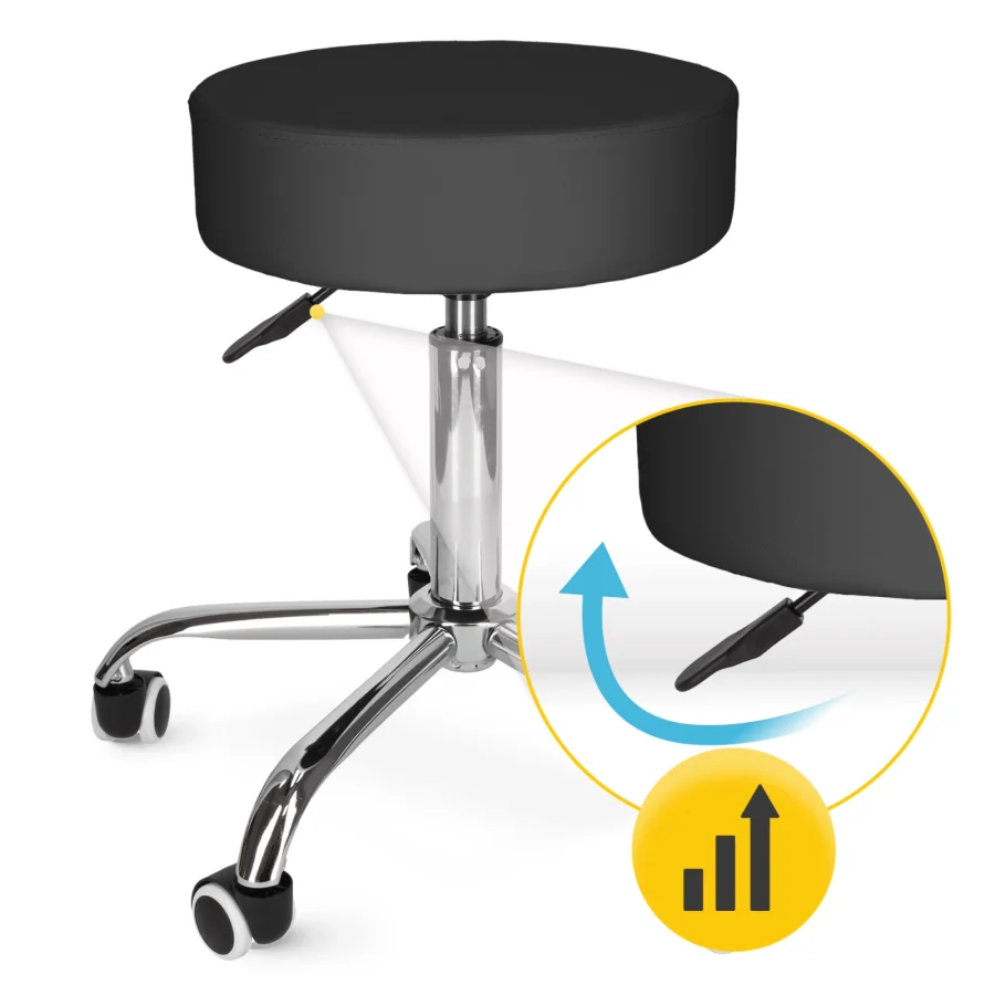 Behandlerkrakk PURE med hjul – svart – bilde 5 av 8