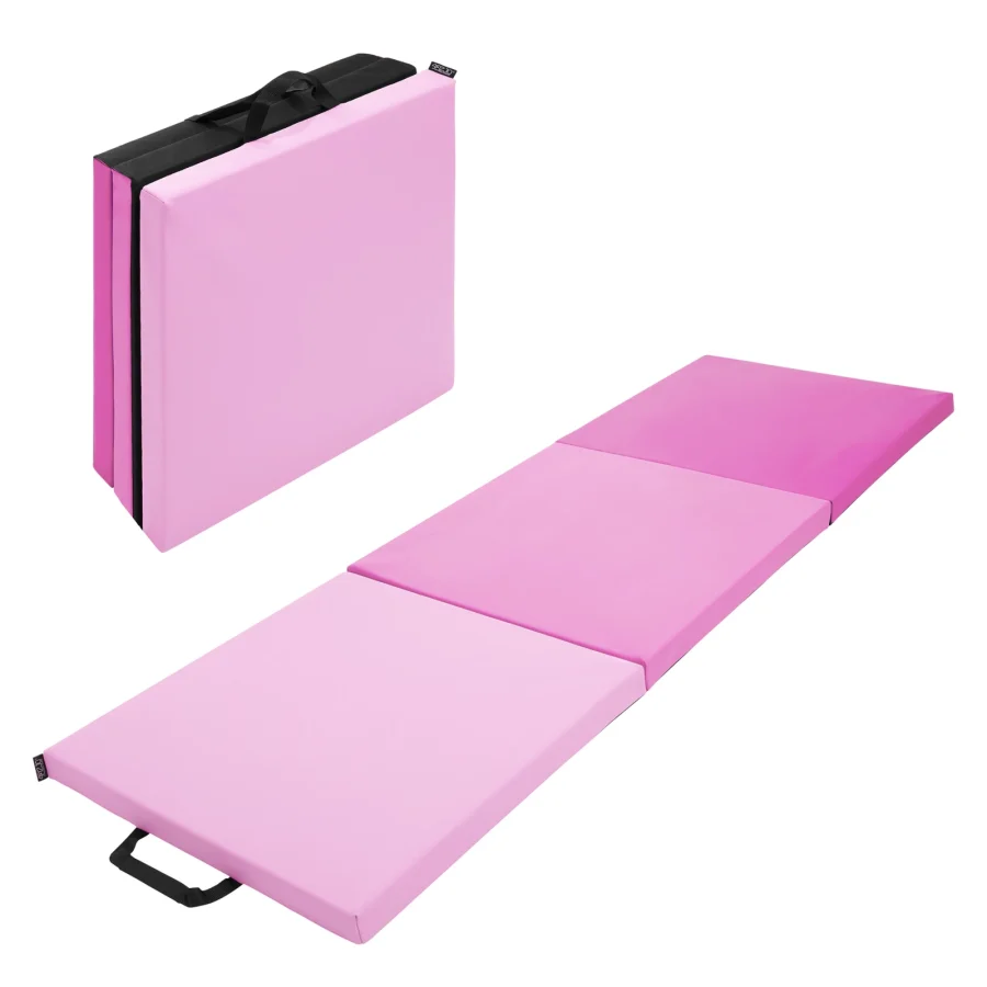 Sammenleggbar gymnastikkmatte 180 × 60 × 5 cm – rosa – bilde 1 av 8