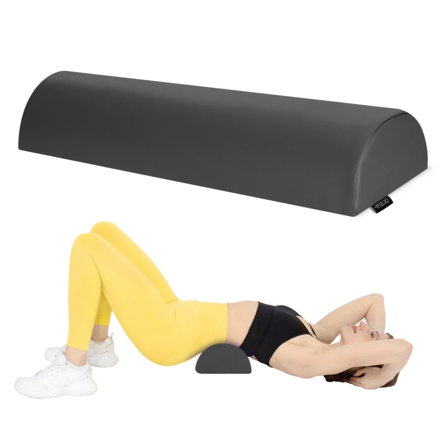 Halvrund rehabiliteringspute 60 × 15 × 10 cm – svart – bilde 1 av 6