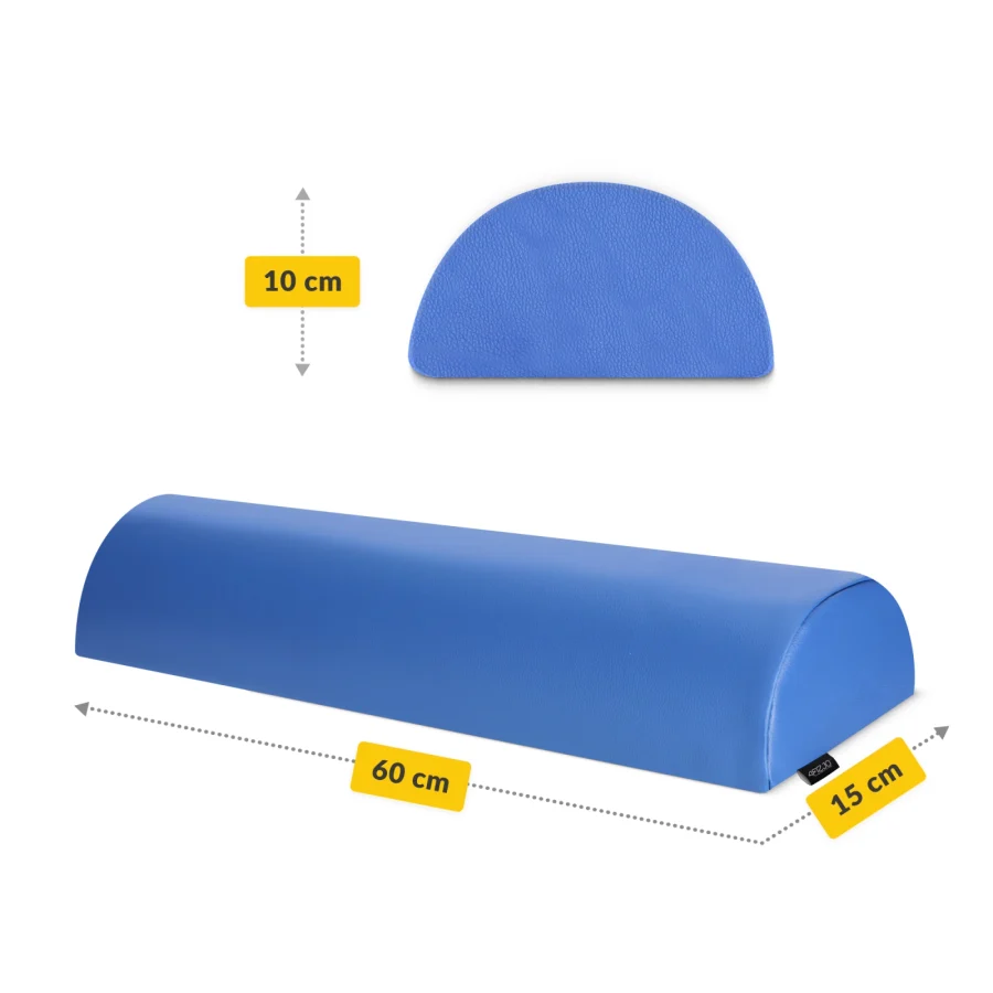 Halvrund massasjestøtte 60 × 15 × 10 cm – blå – bilde 2 av 6
