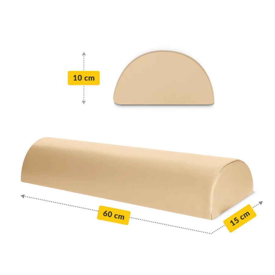 Halvrund massasjestøtte 60 × 15 × 10 cm – beige – bilde 2 av 6