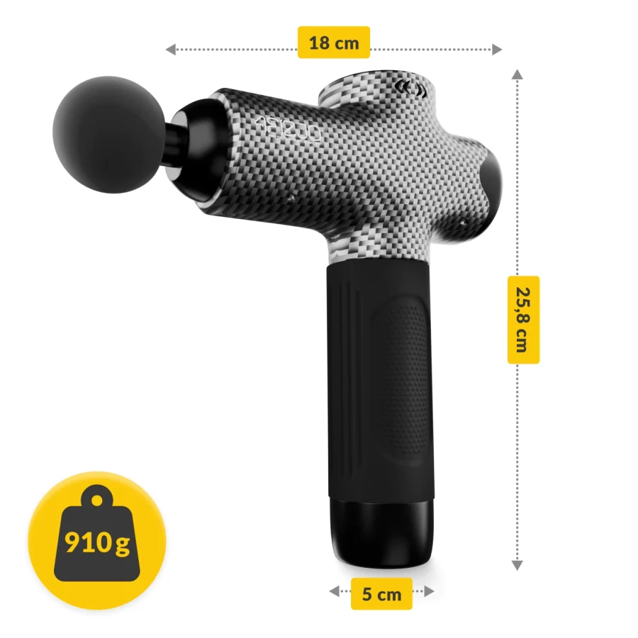 Massasjepistol Massage Gun EVO – 12 nivåer, svart – bilde 6 av 8