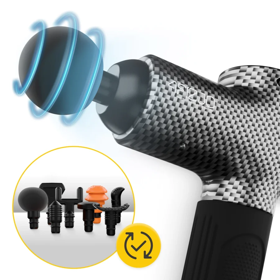 Massasjepistol Massage Gun EVO – 12 nivåer, svart – bilde 7 av 8