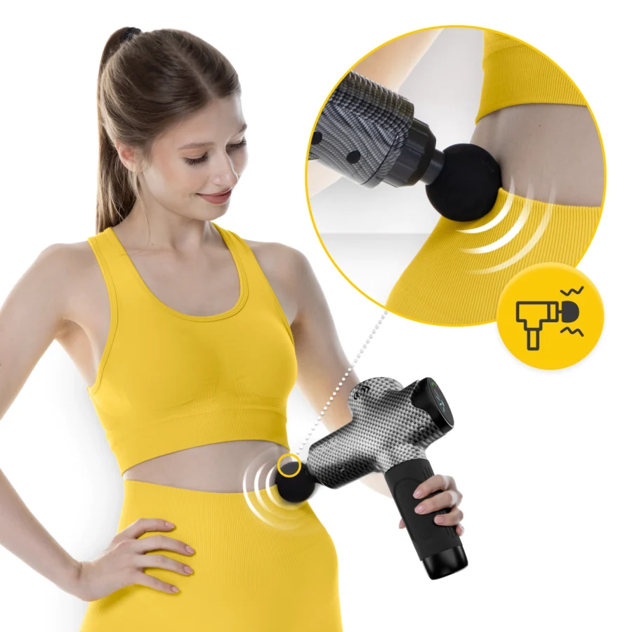 Massasjepistol Massage Gun EVO – 12 nivåer, svart – bilde 8 av 8