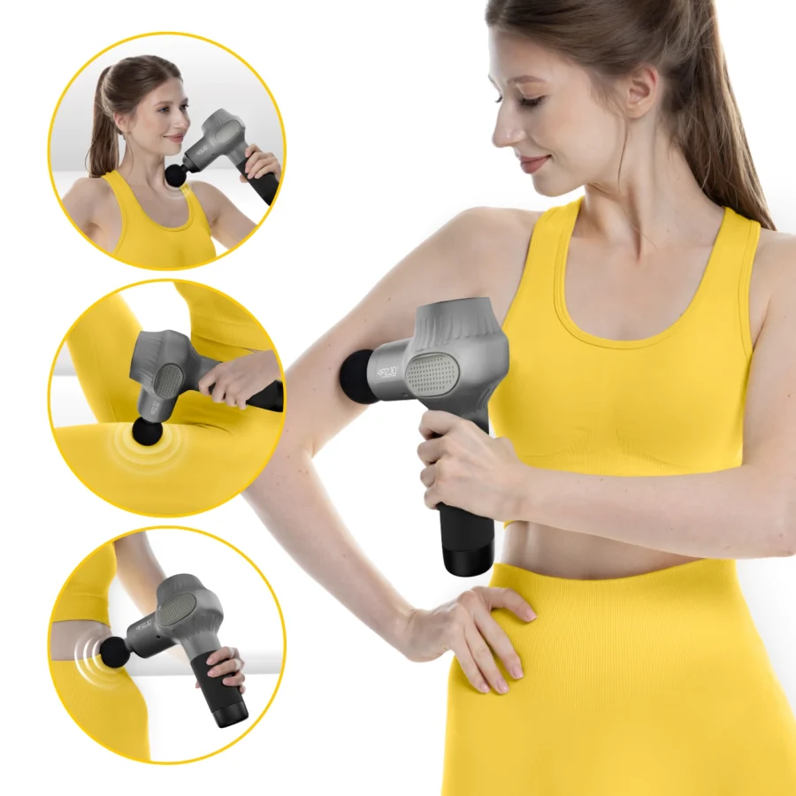 Massasjepistol Massage Gun ACTIVE – 30 nivåer, grå – bilde 3 av 8