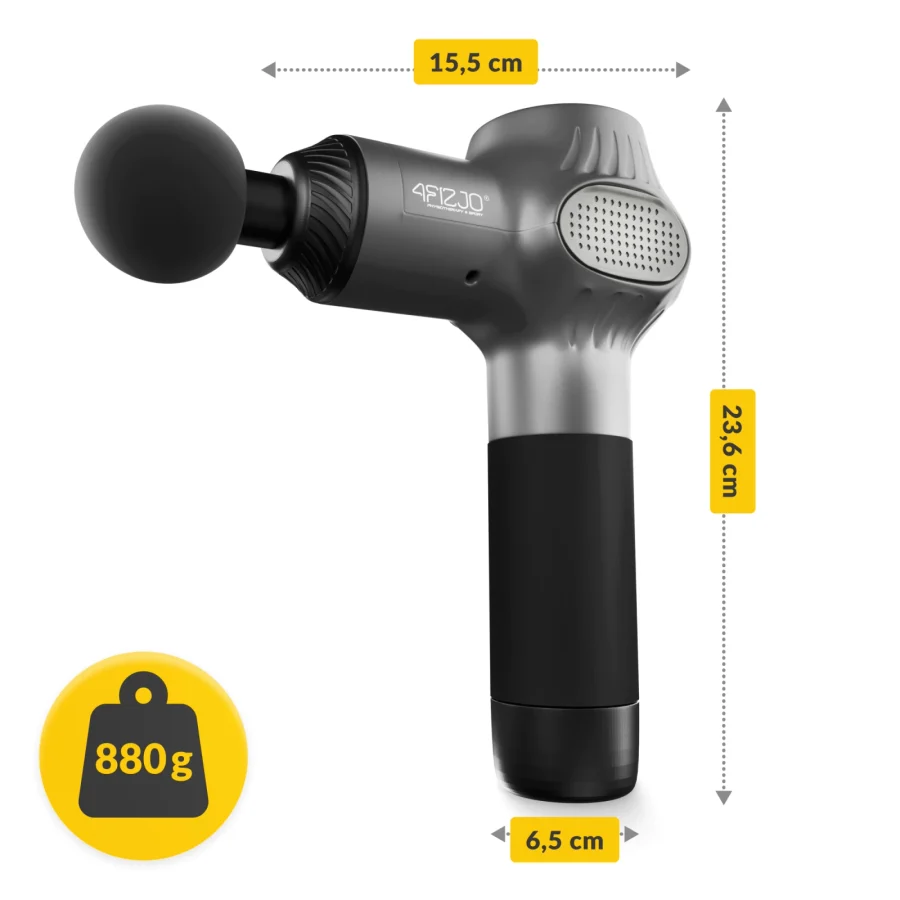 Massasjepistol Massage Gun ACTIVE – 30 nivåer, grå – bilde 6 av 8