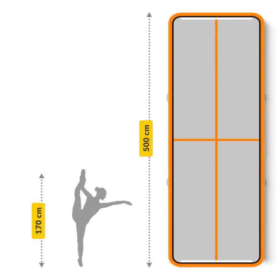 Air Mat Akrobatbane 5 × 2 × 02 m med pumpe – bilde 8 av 8