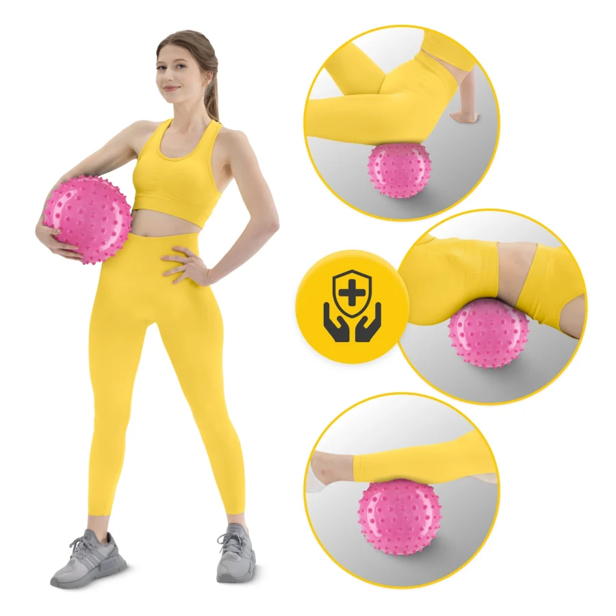 Rehabiliteringsball med pigger 20 cm rosa – bilde 2 av 6