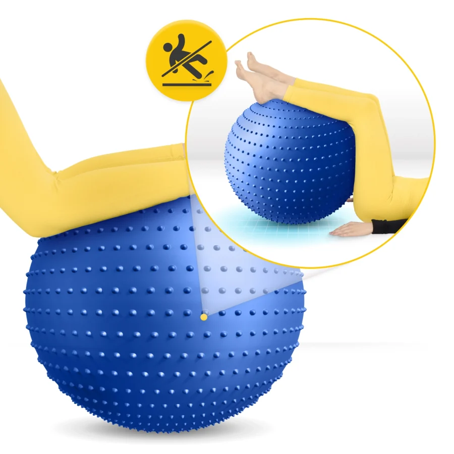 Rehabiliteringsball med pigger 65 cm blå – bilde 7 av 8