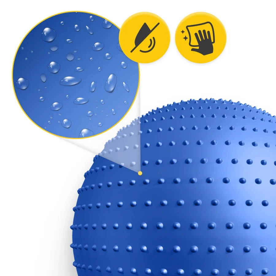 Rehabiliteringsball med pigger 65 cm blå – bilde 8 av 8