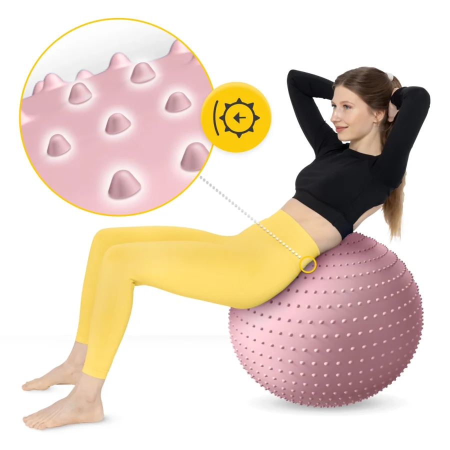 Rehabiliteringsball med pigger 65 cm rosa – bilde 4 av 8