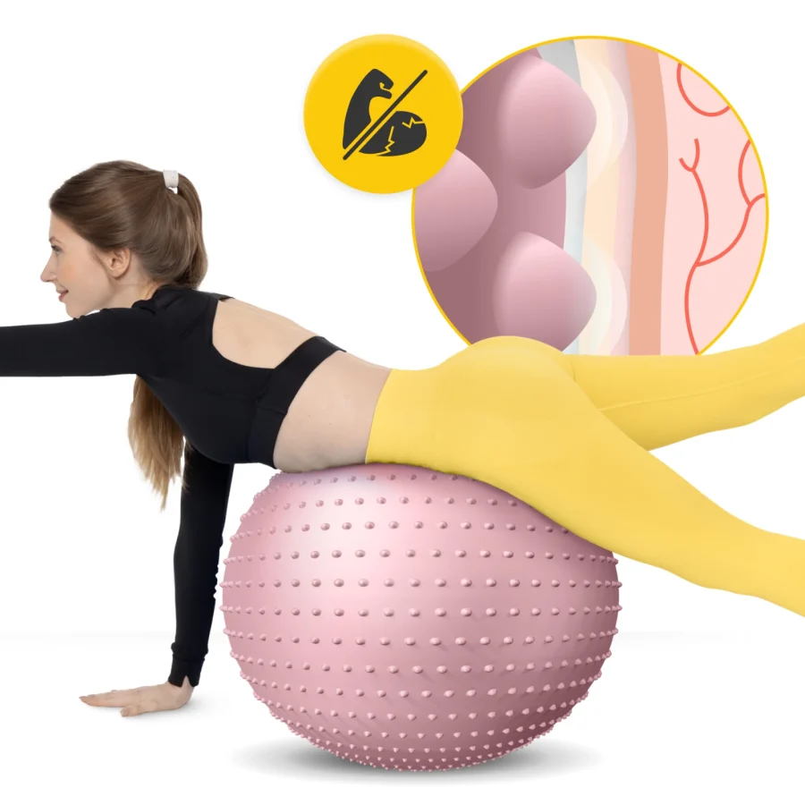 Rehabiliteringsball med pigger 65 cm rosa – bilde 5 av 8