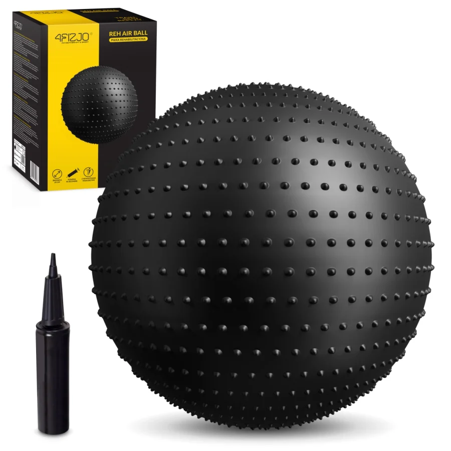 Rehabiliteringsball med pigger 65 cm svart – bilde 1 av 8