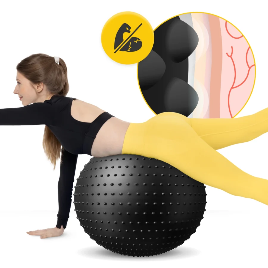 Rehabiliteringsball med pigger 65 cm svart – bilde 5 av 8