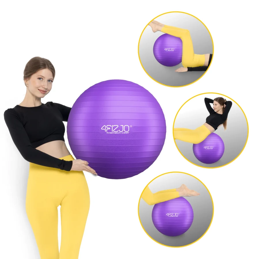 Treningsball 55 cm lilla – bilde 2 av 8