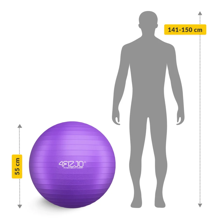 Treningsball 55 cm lilla – bilde 3 av 8