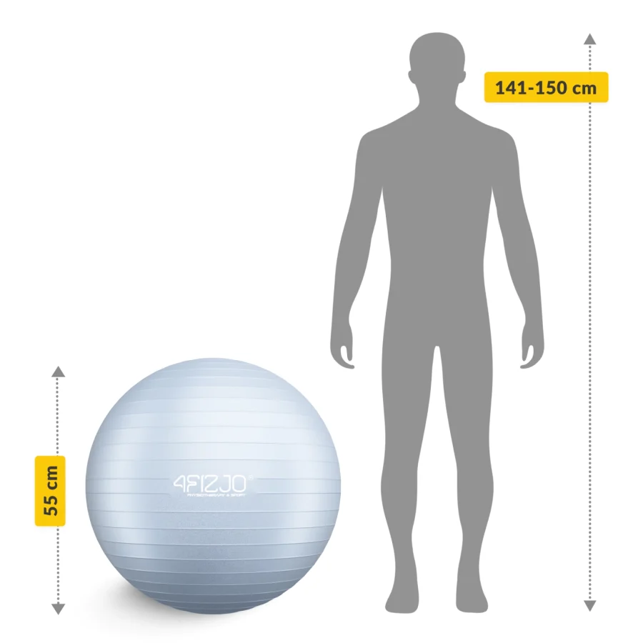 Treningsball 55 cm grå – bilde 5 av 8