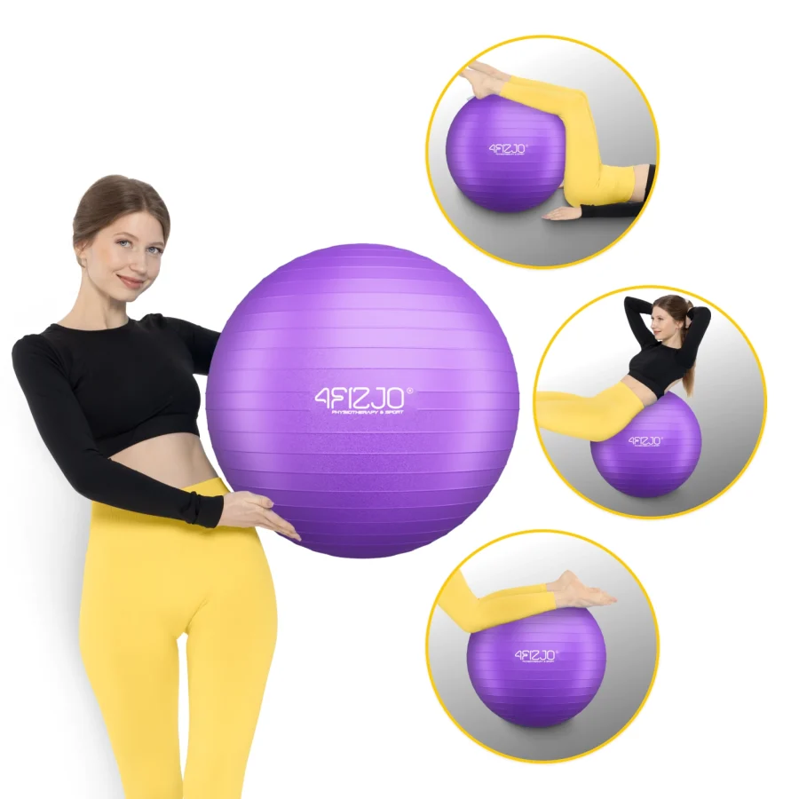 Treningsball 65 cm lilla – bilde 2 av 8