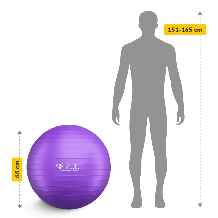 Treningsball 65 cm lilla – bilde 3 av 8