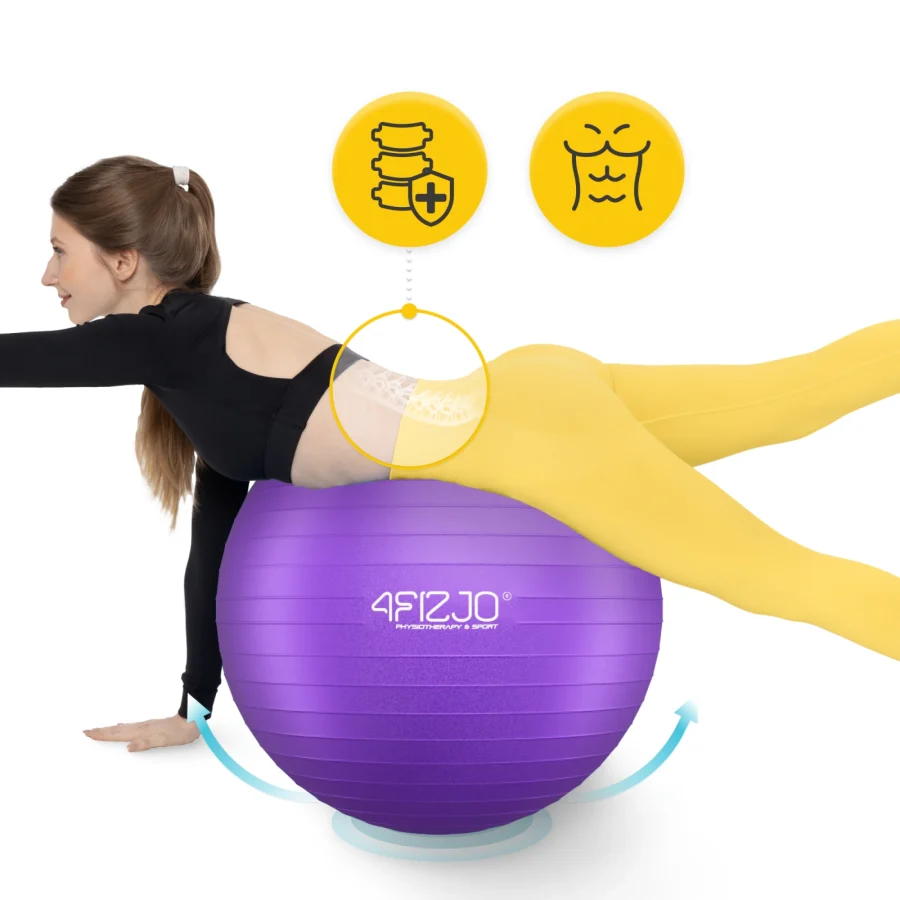 Treningsball 75 cm lilla – bilde 2 av 8