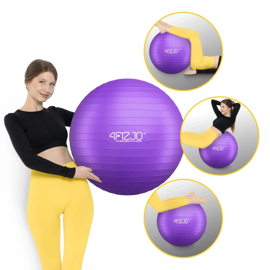 Treningsball 75 cm lilla – bilde 3 av 8