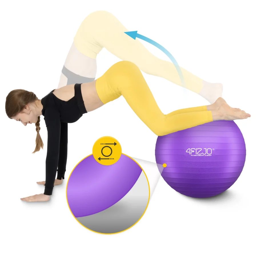 Treningsball 75 cm lilla – bilde 6 av 8