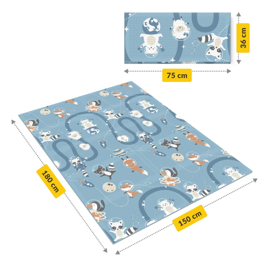 Tosidig lekematte Kongerike og verdensrom – 180 × 150 cm – bilde 2 av 6