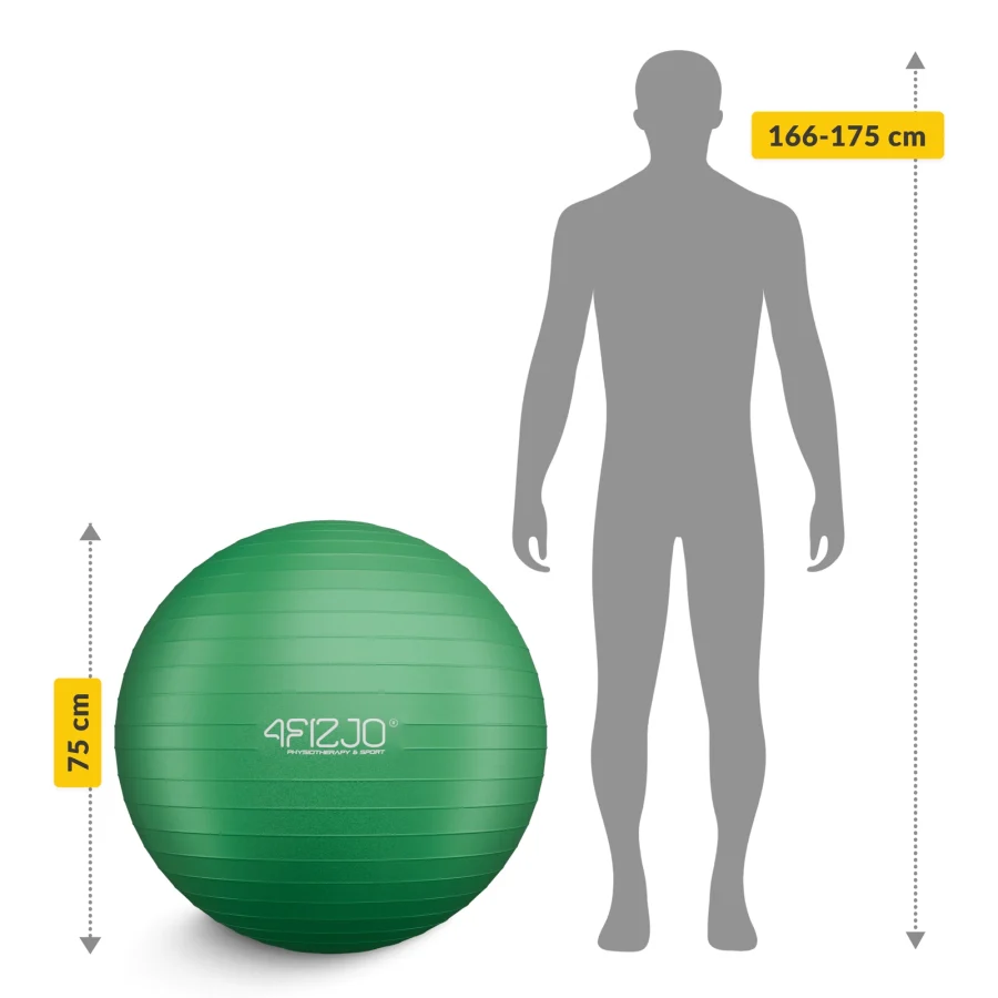 Treningsball 75 cm grønn – bilde 5 av 8