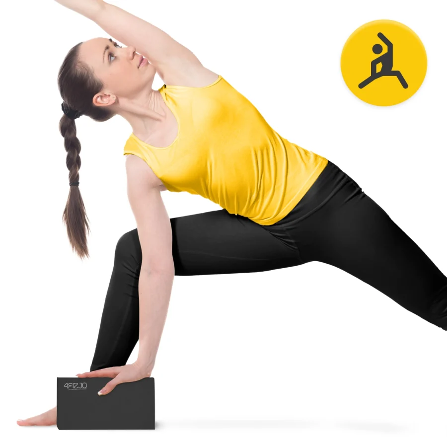 Yogablokk i EVA-skum – 23 × 15 × 7,6 cm, svart – bilde 4 av 8