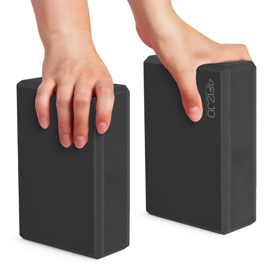 Yogablokk i EVA-skum – 23 × 15 × 7,6 cm, svart – bilde 5 av 8