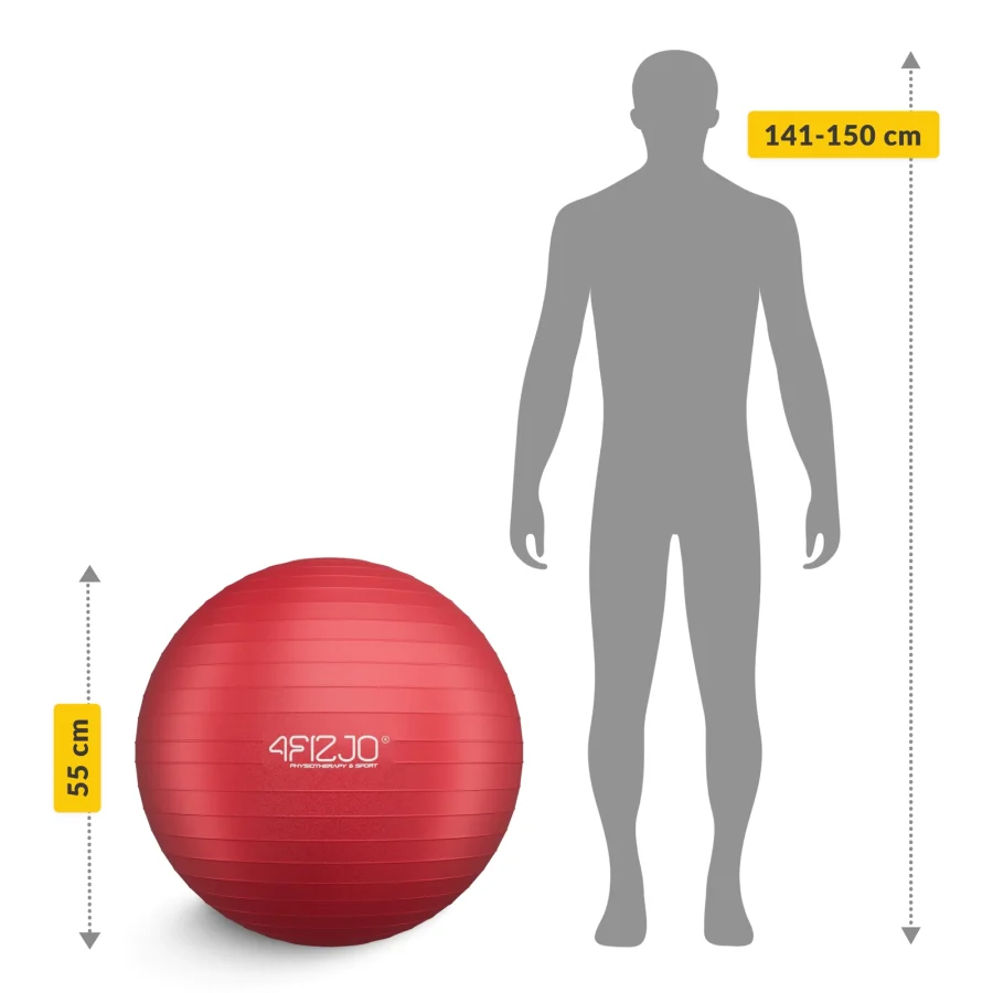 Treningsball 55 cm rød – bilde 3 av 8