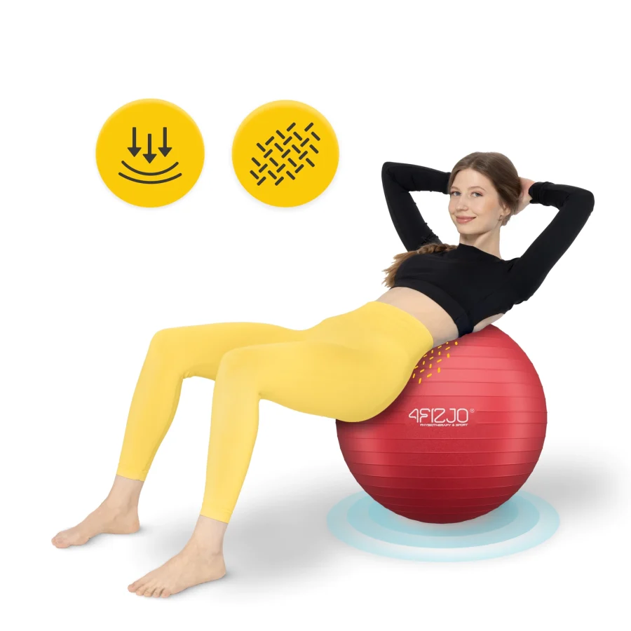 Treningsball 55 cm rød – bilde 5 av 8