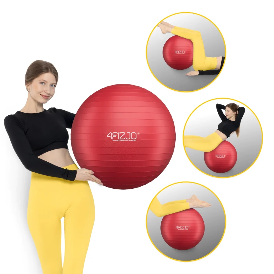 Treningsball 55 cm rød – bilde 8 av 8