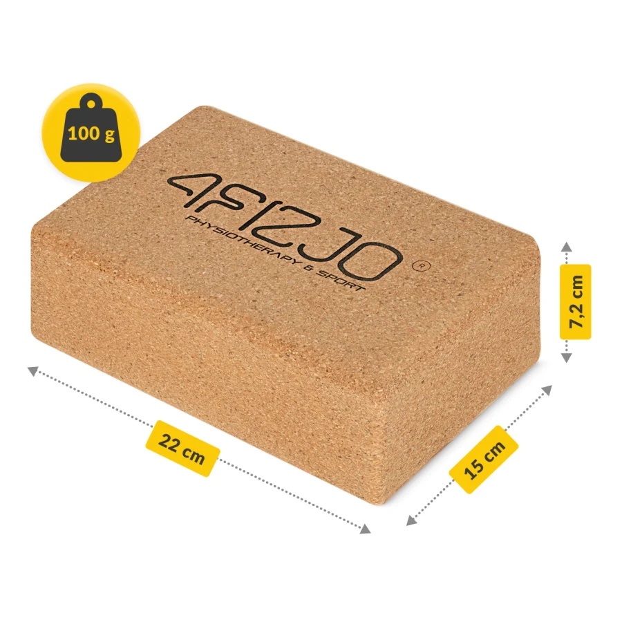 Yogablokk av naturkork – 22,5 × 14,5 × 7,5 cm – bilde 2 av 8