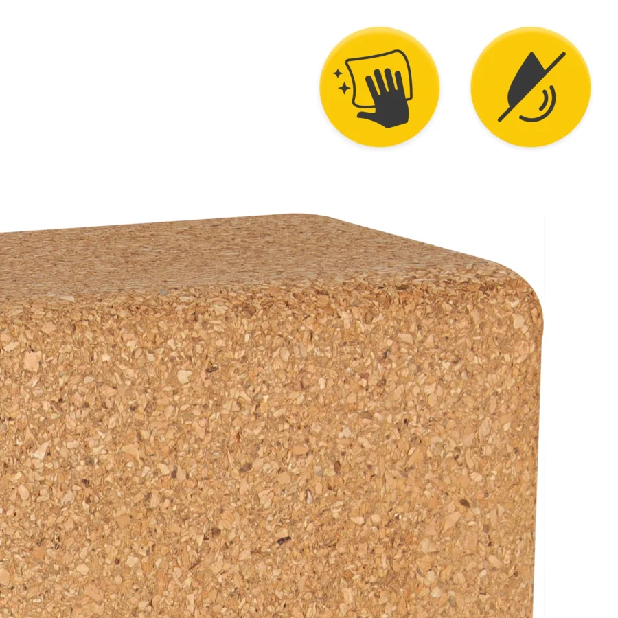 Yogablokk av naturkork – 22,5 × 14,5 × 7,5 cm – bilde 5 av 8