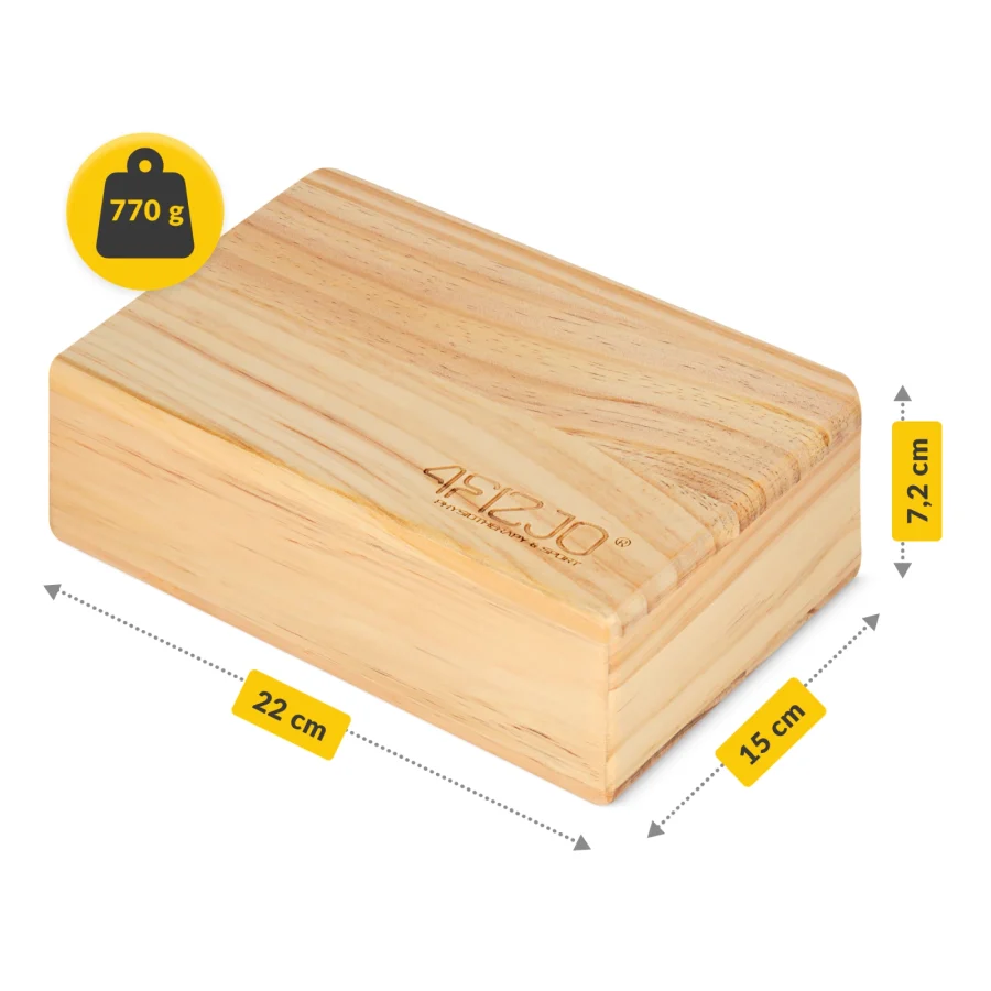 Yogablokk av tre – 22 × 15 × 7,2 cm – bilde 2 av 8