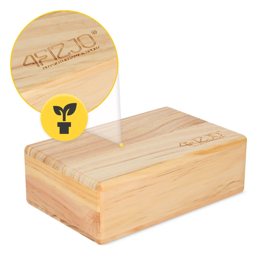 Yogablokk av tre – 22 × 15 × 7,2 cm – bilde 3 av 8