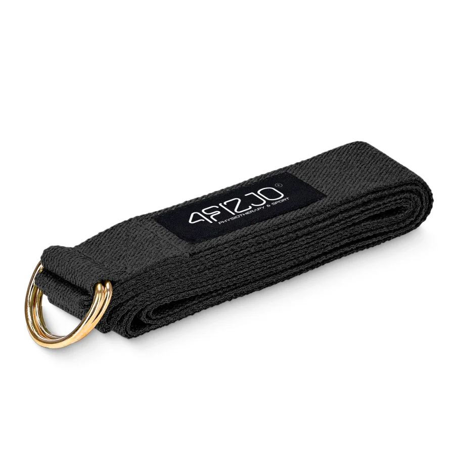 Yogastropp i bomull – 300 × 4 cm, svart – bilde 8 av 8