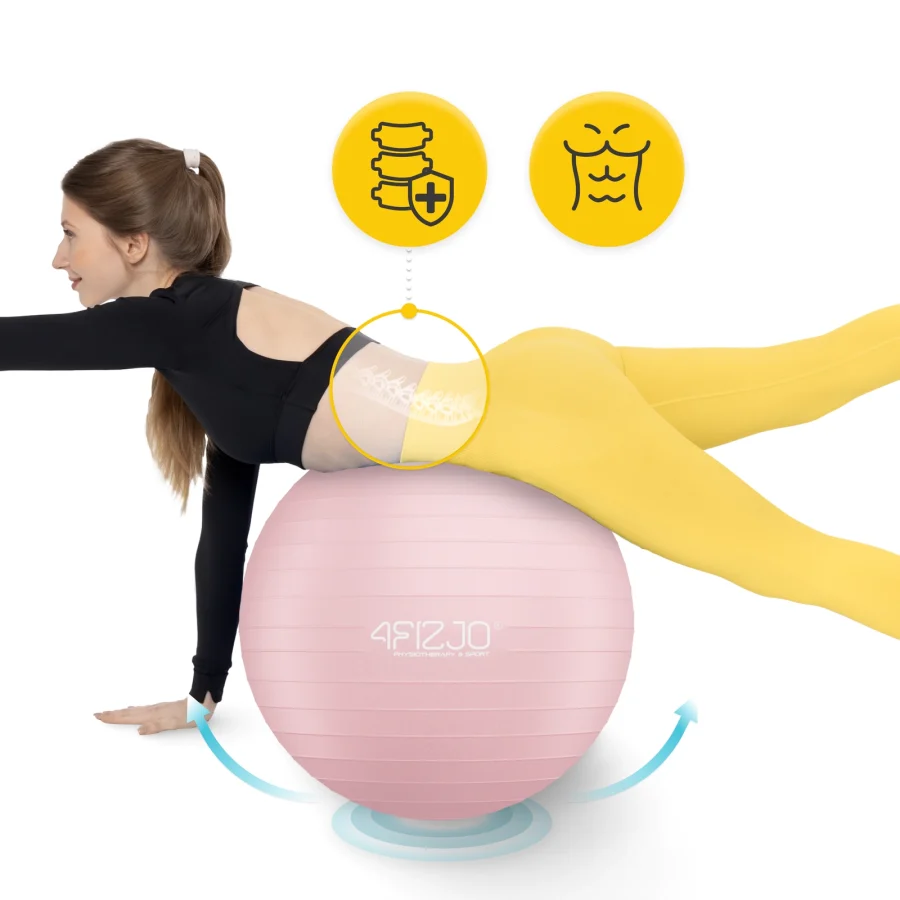 Treningsball 55 cm rosa – bilde 2 av 8