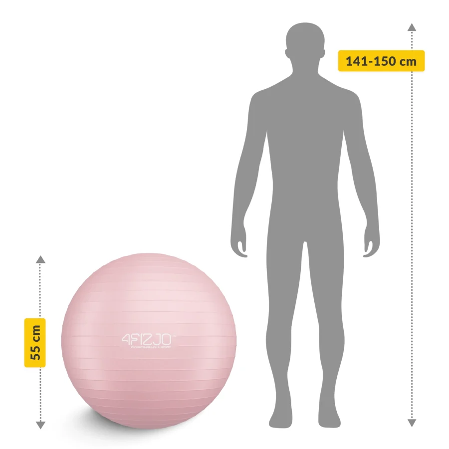 Treningsball 55 cm rosa – bilde 5 av 8