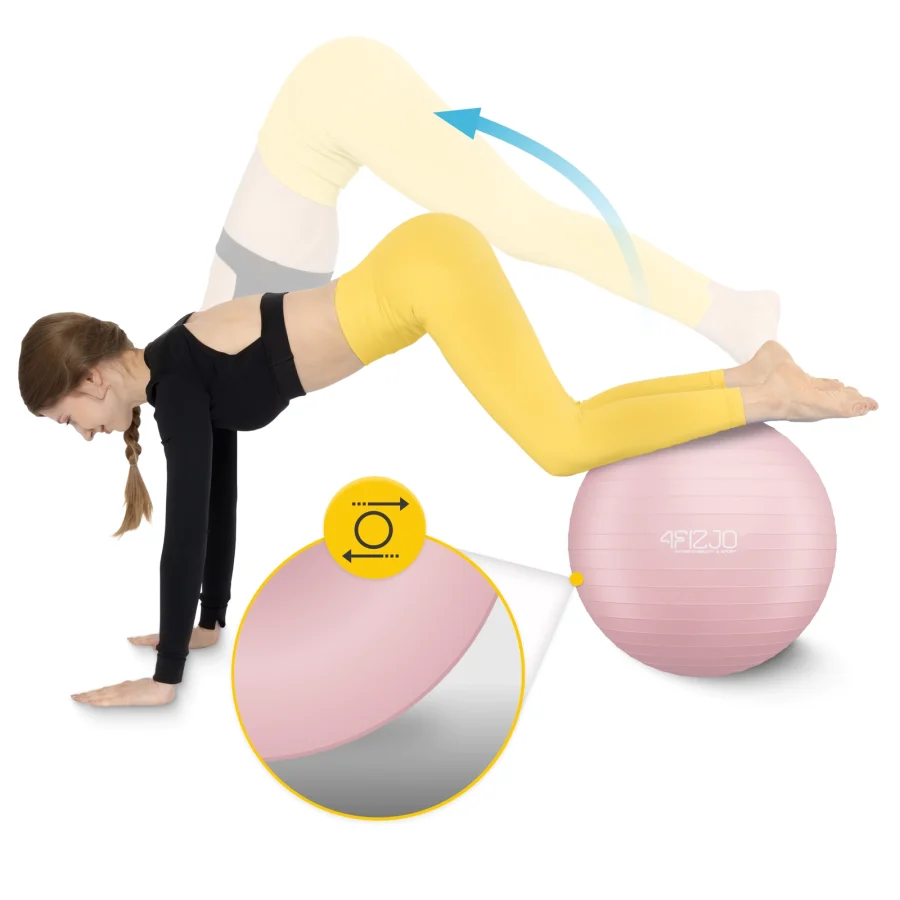 Treningsball 55 cm rosa – bilde 7 av 8