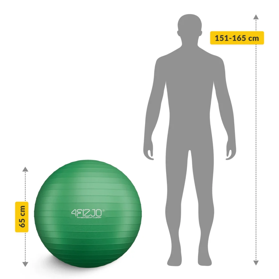 Treningsball 65 cm grønn – bilde 3 av 8