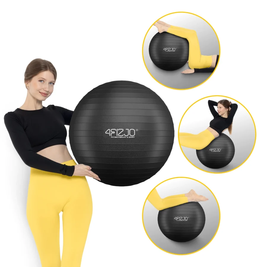 Treningsball 65 cm svart – bilde 2 av 8