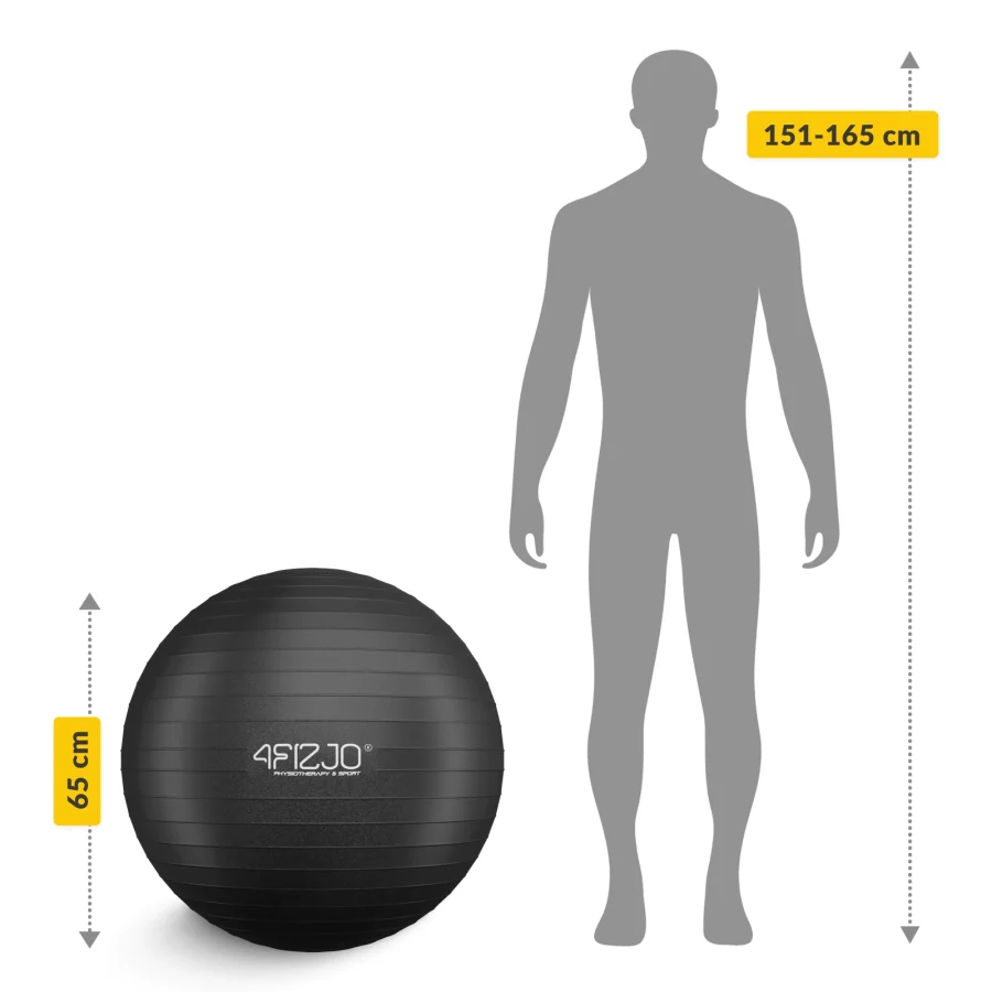 Treningsball 65 cm svart – bilde 5 av 8