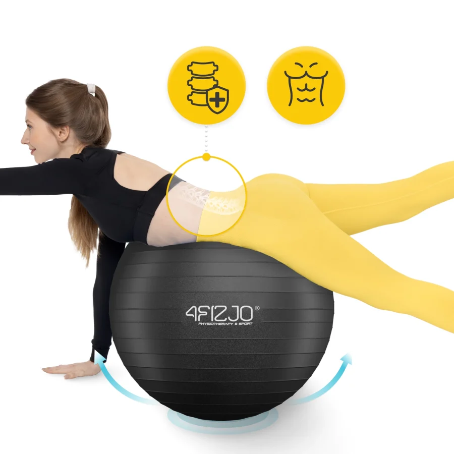 Treningsball 75 cm svart – bilde 2 av 8