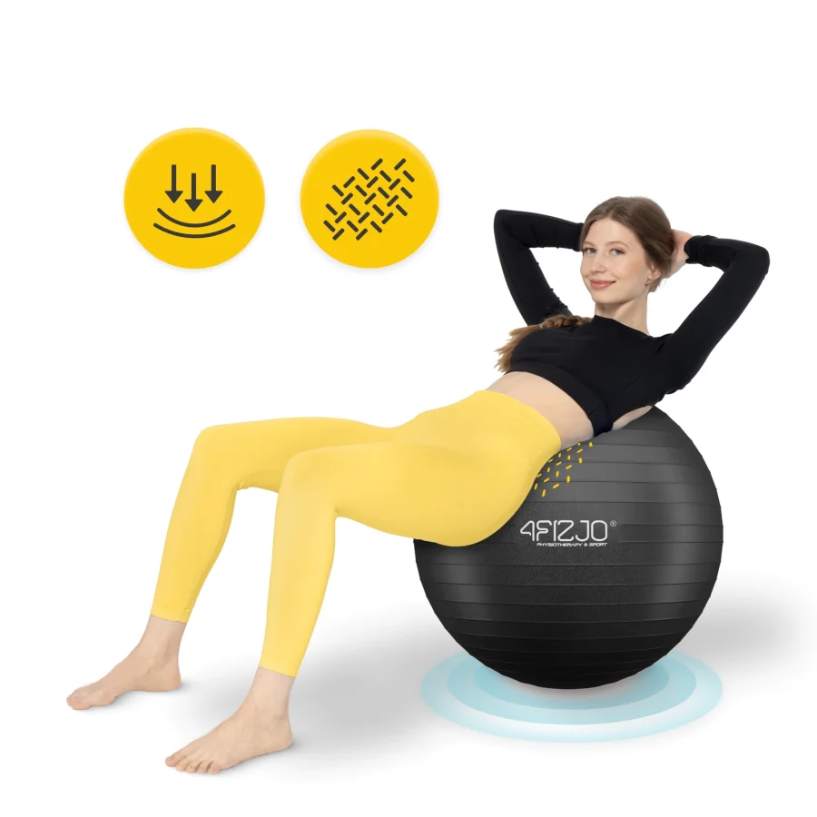 Treningsball 75 cm svart – bilde 6 av 8